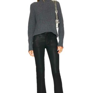 Paige Mayslie size 24 High rise straight ankle Jean black fog lux coating